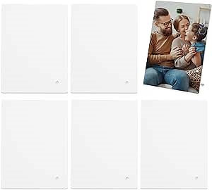 PYD Life 6 Pack Sublimation Glass Photo Picture Frames Blanks 8" x 10" White with Stand,Sublimation Blanks Glossy Photo Panels for Heat Press Machine Printing