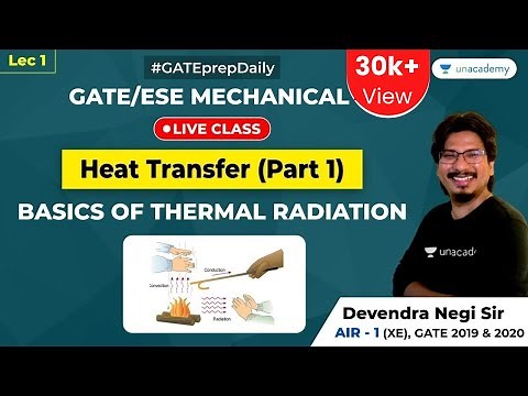 Heat Transfer (Part 1) | Basics of Thermal Radiation | Lec 1 | GATE 2021/2022 Exam | Mechanical Engg