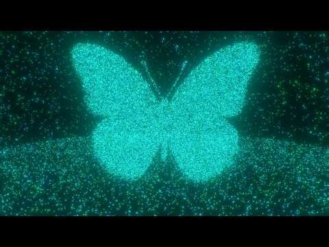 Beautiful Blue Butterfly Shape Made Of Glowing Particles Sparkling 4K VJ Loop Motion Background