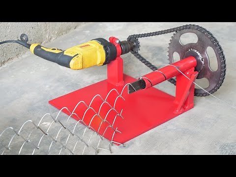 How To Make A Simple Chain Link Fencing Machine Using Drill Machine | DIY