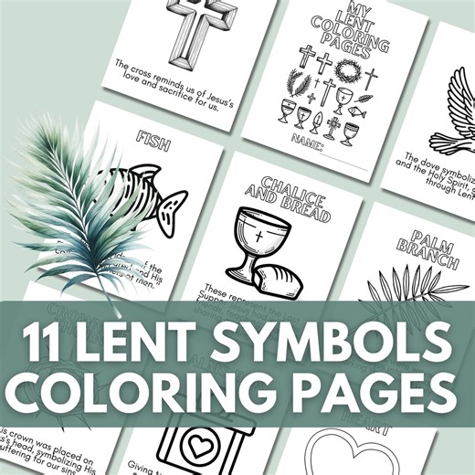 Lent Coloring Pages for Kids, Christian Symbols Coloring Pack, My Lent Coloring Pages, Faith-based Activity, Printable PDF - Etsy