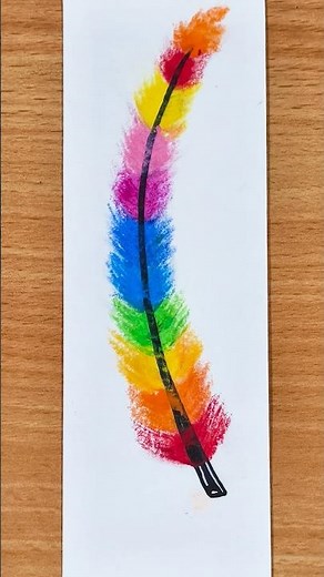Drawing a Rainbow Feather: A Splash of Color