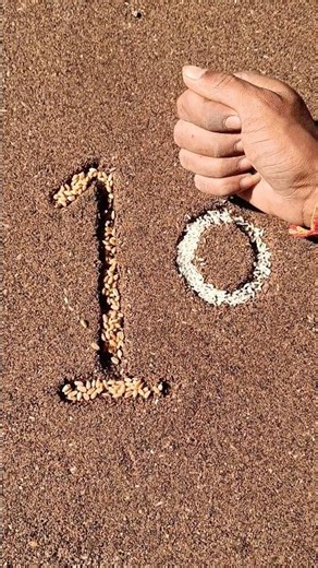 🌿 Green Seeds se Alphabet '10' 😍 Creative Seed Art 🫒 #shorts#viralreels