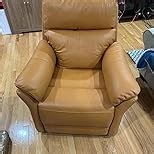 AIRSKY Genuine Leather Recliner Chair, Top Grain Leather, Italian Water-Washing Process, Wall Hugger Recliner Chair, for Living Room, Theater Seating, Bedroom. R1, Orangish Yellow