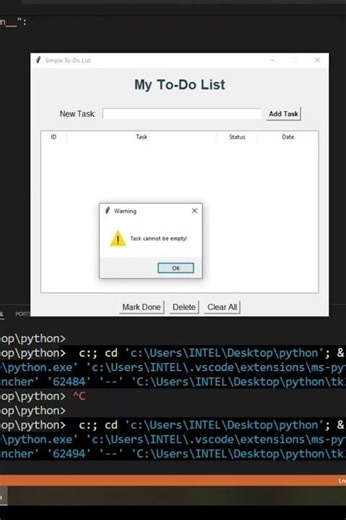 tkinter | to do list with database | CodeLearning