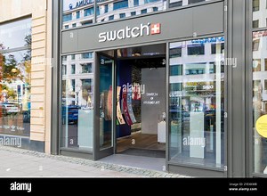 Frankfurt Germany - October 26, 2024: A vibrant Swatch store welcomes customers with its eye-catching entrance. Colorful watch displays attract passer Stock Photo - Alamy