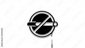 Black No smoking icon isolated on white background. Cigarette smoking prohibited sign. 4K Video motion graphic animation