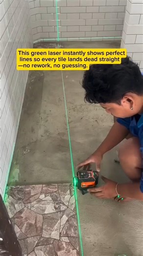 This Laser Makes Tile Installation PERFECT Every Time No Skills Needed! #tools #construction #shorts