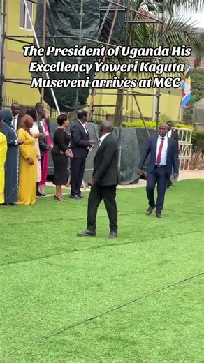 President museveni arrives at the miracle center cathedral
