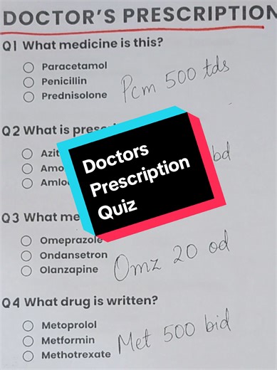 Doctors Prescription Quiz: Can You Answer 7/7?