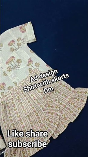 trandy summer launch shirt with skorts #kidswear #fashion #trending #indianattire