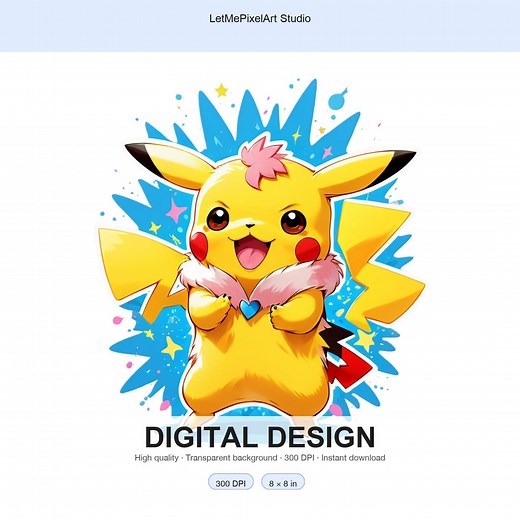 Pikachu PNG Clipart: Cartoon Pokemon, Transparent, 3 Designs (digital Download) - Etsy