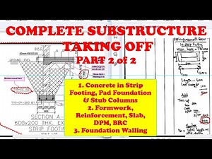 TAKING OFF SUBSTRUCTURE WORKS| Part 2 of2 | Concrete Works, Steel Reinforcement, Foundation Wall