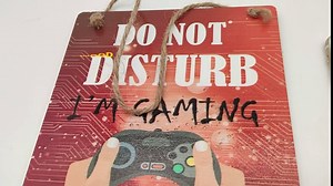 Do Not Disturb I'M Gaming Sign,Do Not Disturb Gaming In Progress Door Hanging Sign, Double-sided Wooden Game Room Decor For Teen Boys And For Gamers