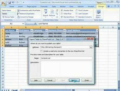 Create a custom SharePoint list from Excel