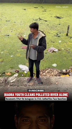 One Man vs River Pollution | Real Hero from Biaora, MP 🇮🇳 #MP #shorts #cleanindia