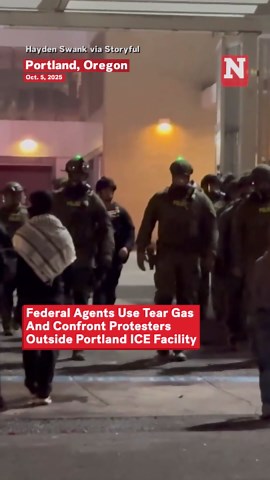Federal Agents Use Tear Gas And Confront Protesters Outside Portland ICE Facility
