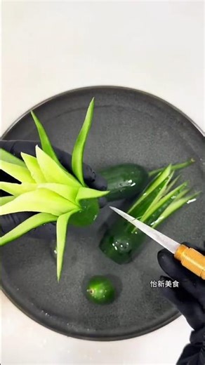 Cucumber Flower Carving Tutorial# creative plate decoration#fruitvegetablecarvingFruit and Vegetable