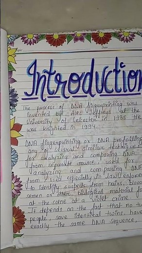 biology project on topic -DNA finger printing