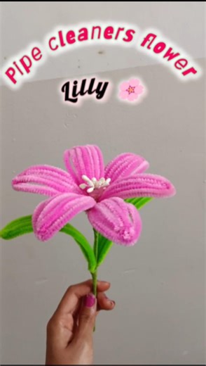 Handmade diy pipe cleaner lily flower. Link is in description. #trending #shorts #viral #viralshorts
