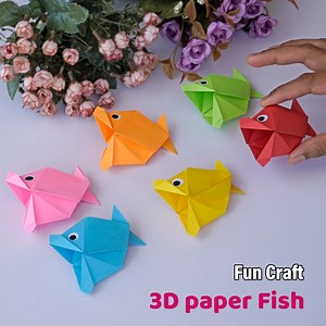 12K views · 928 reactions | Fun Craft || 3D Paper Fish | DIY Moving Paper Toy Fish | Handmade Origami Fish Learn easy and simple paper fish making tutorial - Handmade paper craft ideas - Paper toy ideas #crafts #paperfish # | Arts&Crafts | Facebook