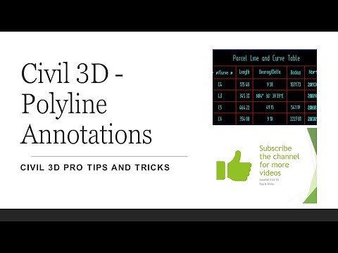 Civil 3D - Poly line Annotations Table in AutoDesk AutoCAD Civil3D
