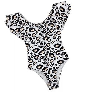 [Hot Item] Summer Leopard Print Girls One Piece Swimsuit Children Girls Swimwear