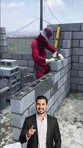 🧱🔥 The most precise and clean technique for laying blocks 👀 #shorts #viralshorts