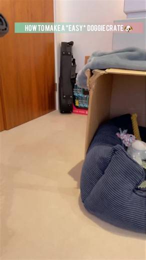 DIY Easy Puppy Crate Using Cardboard Box