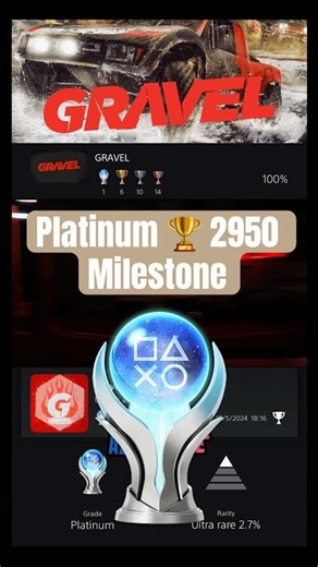 2950th Platinum Trophy Milestone! 🏆 Gravel! #shorts