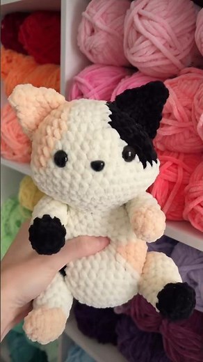 crochet a calico kitten with me 🐱 #crochet #amigurumi #cat