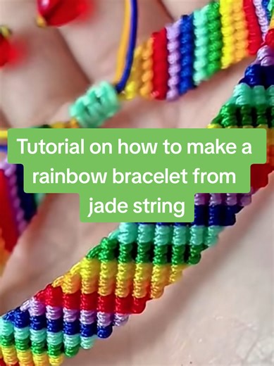 How to Make a Rainbow Bracelet from Jade String