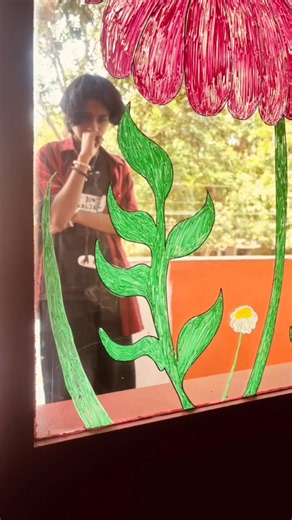 Kiara’s Beautiful Summer Window Painting at Our Studio