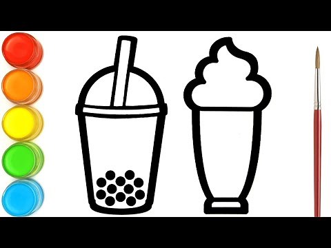 Drawing and Coloring Bubble Milk Tea, Milkshake and Popsicle For Children | Ara Plays Art