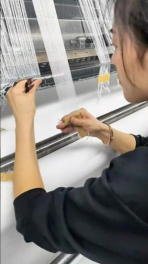 The Yarn Threading Process in Textile Work #craft #workers