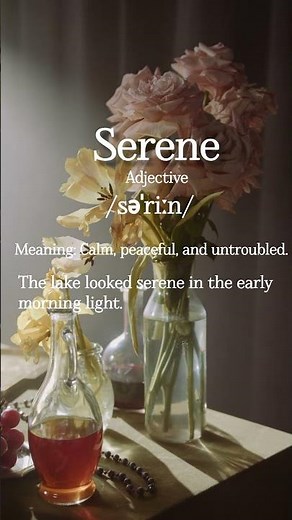 Serene | Meaning, Pronunciation, Sentence & Usage | English #Vocabulary #WordAura