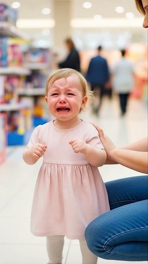 Heartbreaking moment👶😢 Little girl crying in shopping mall#babyadventures #babytribe