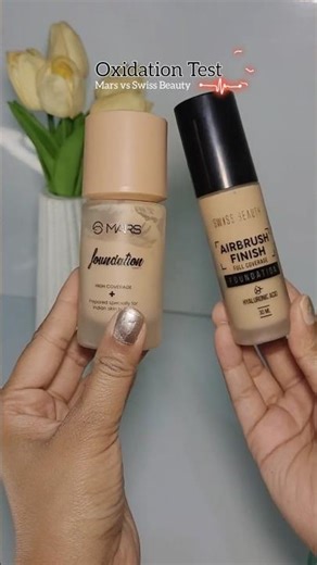 MARS HD vs Swiss Beauty Airbrush Foundation Oxidation Test 😳 | Budget Foundation Truth! #oxidation