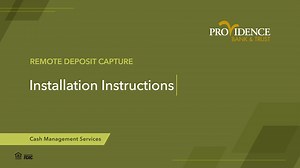 Remote Deposit Capture: Installation Instructions