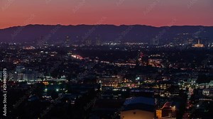 Los Angeles And Beverly Hills Sunset to Night Time Lapse From Culver City Holy Grail