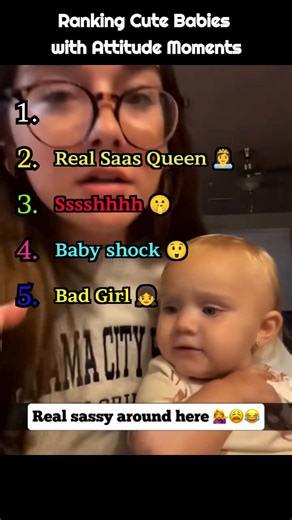 Ranking cute babies with attitude moments ever#trending#short
