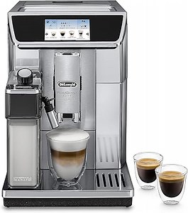 De'Longhi PrimaDonna Elite Experience ECAM 656.85.MS Kaffeevollautomat mit LatteCrema Milchsystem, Cappuccino, 4,3 Zoll Farbdisplay, App-Steuerung, Trinkschokoladenfunktion, Edelstahlfront, silber