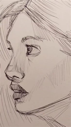 beautiful side profile😍💙 #art #sideprofile #sketch #girl #drawing