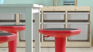 Carnegy Avenue Red Carter Adjustable Height Active Learning Stool, Backless Wobble Stool with 360° Swivel and Rocking Motion CGA-AY-498755-RE-HD