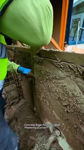 Perfect Concrete Corner Finishing with Corner Trowel | Satisfying Masonry Work