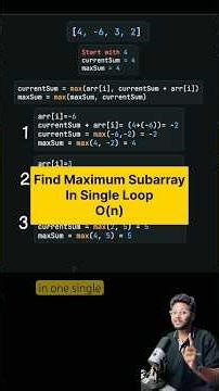 Solve Maximum Subarray In Single Loop ✅ Kadane’s Algorithm #dsa #java