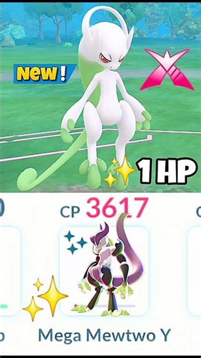 1 HP✨️Shiny Mega Mewtwo Y VS Grunt Battle in Pokemon Go