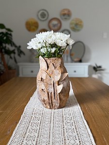 Vase en papier mâché fait main avec motif feuille - Etsy France