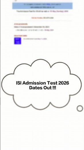 ISI Admission Test 2026 Dates Out || Indian Statistical Institute #isikolkata