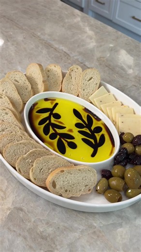 Easy Appetizer for Hosting: Olive, Cheese & Bread Platter
